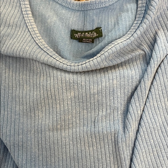 Wild Fable Light Blue Ribbed Crop Top - Picture 2 of 3